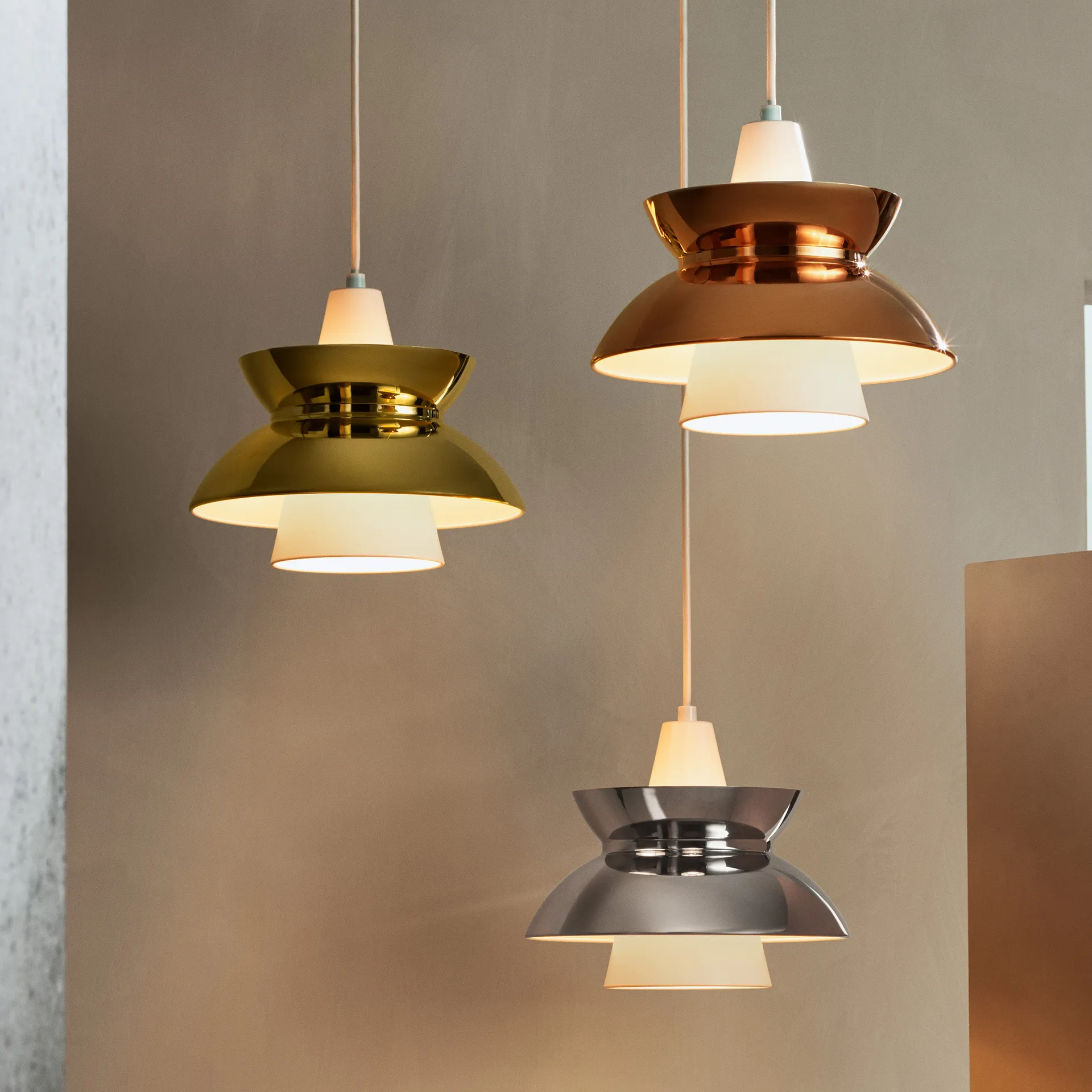 Doo-Wop pendant lamp metal , Stainless steel Louis Poulsen
