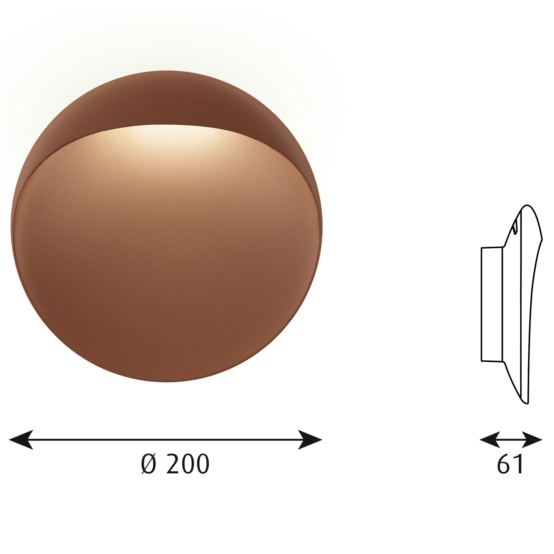 Flindt wall lamp Ø20 cm, Corten Louis Poulsen
