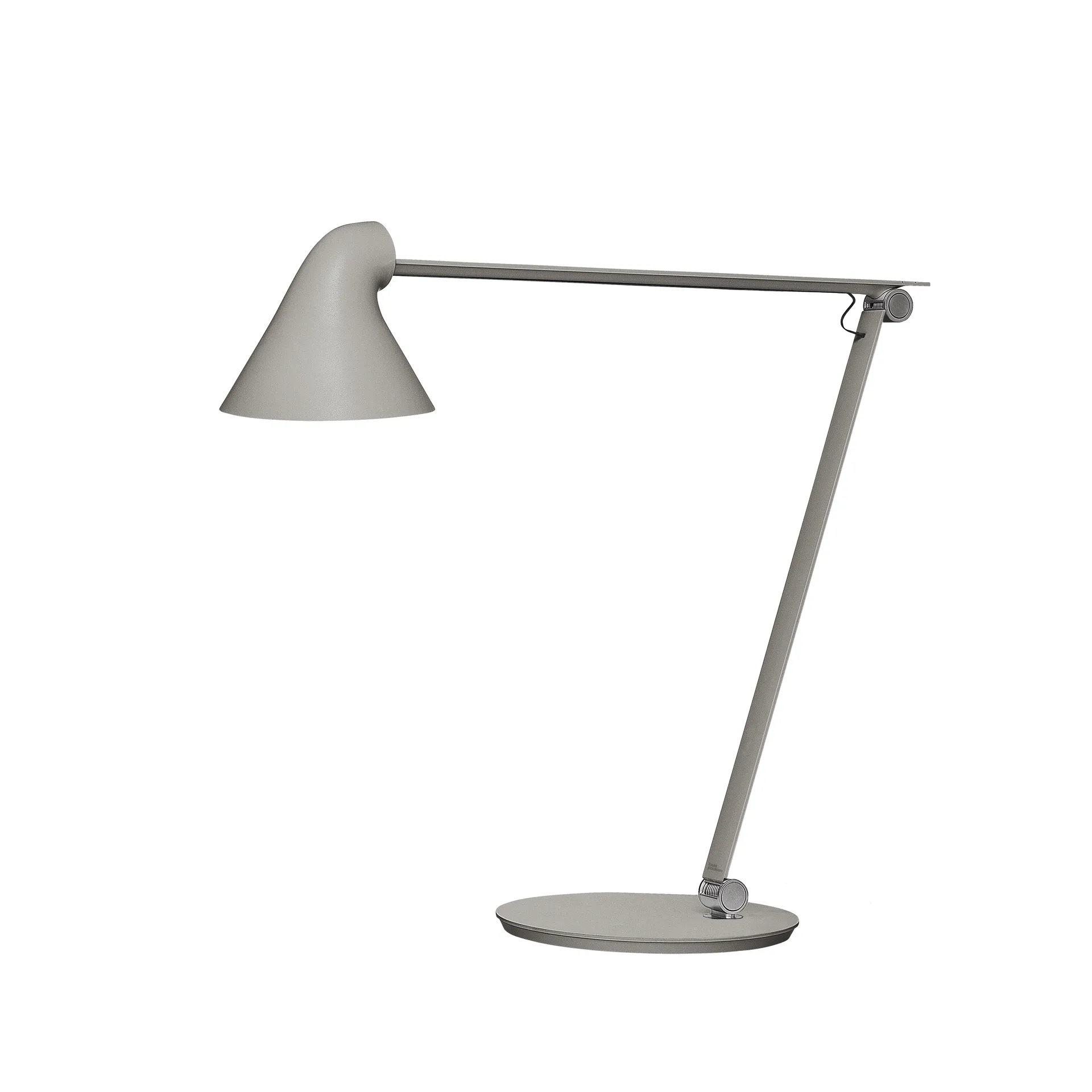 NJP desk lamp, Light grey, footplate, 3000k Louis Poulsen