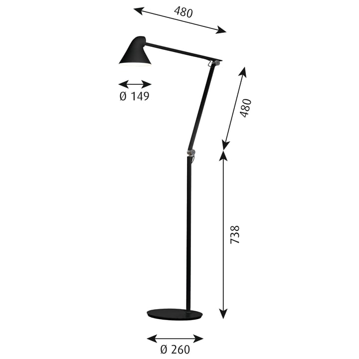 NJP floor lamp - Black - Louis Poulsen