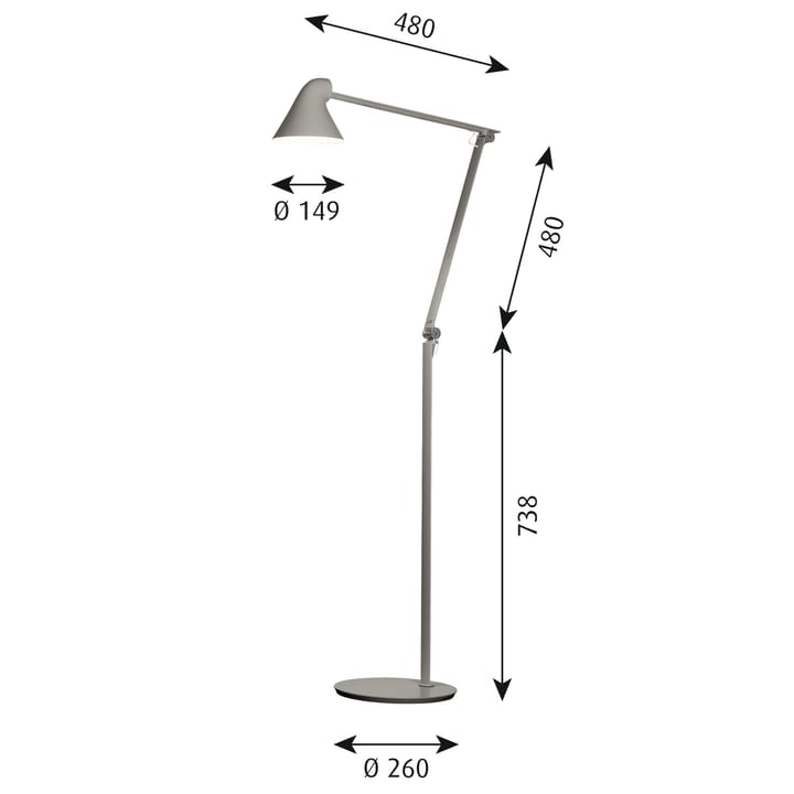 NJP floor lamp - Light grey - Louis Poulsen