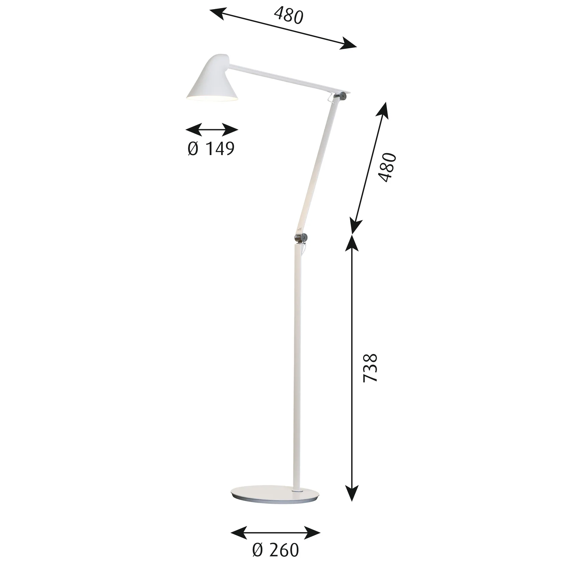 NJP floor lamp, White Louis Poulsen