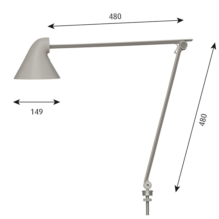 NJP table lamp Ø10 mm - Light grey - Louis Poulsen