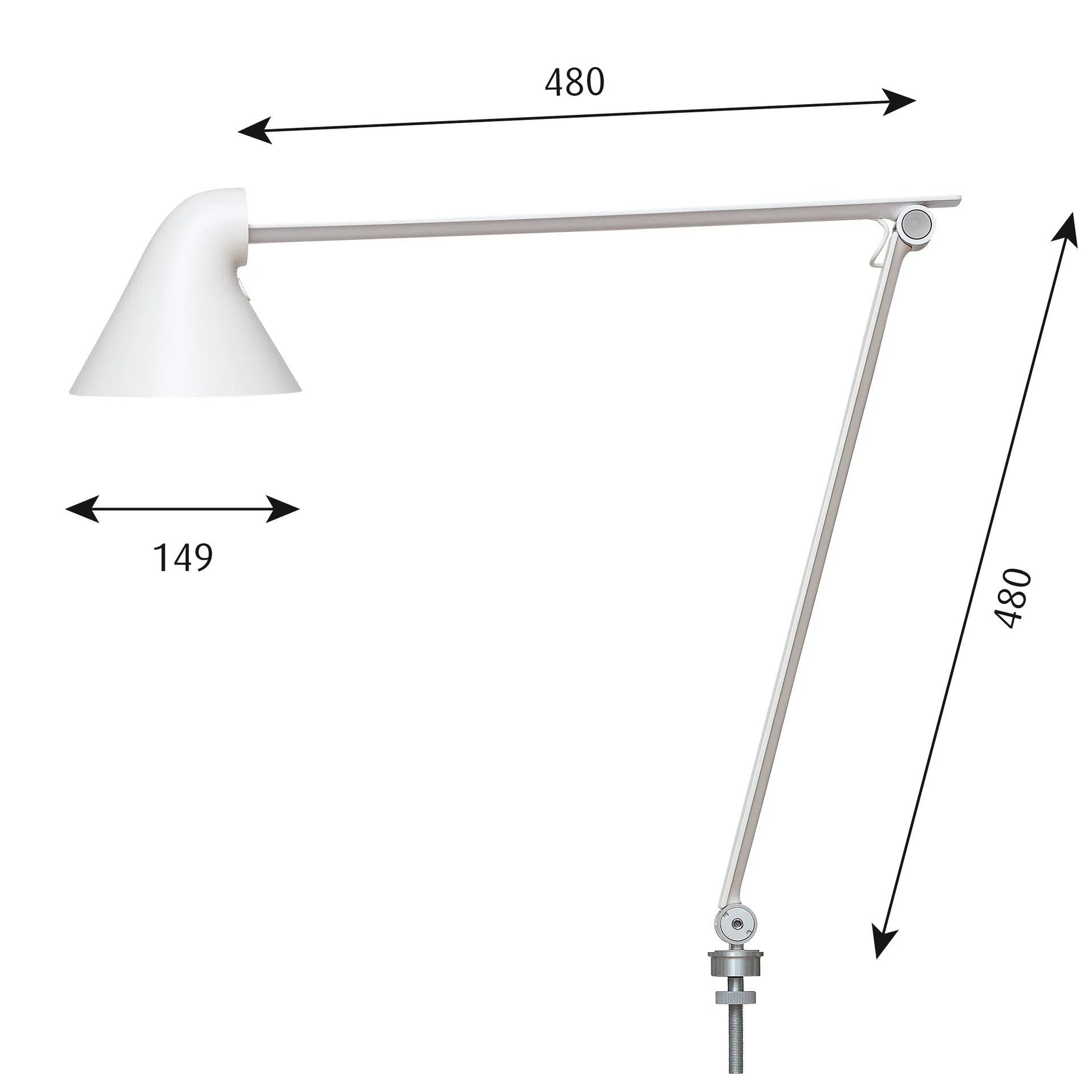 NJP table lamp Ø10 mm, White Louis Poulsen
