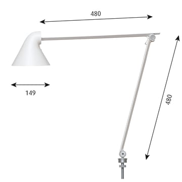 NJP table lamp Ø10 mm - White - Louis Poulsen