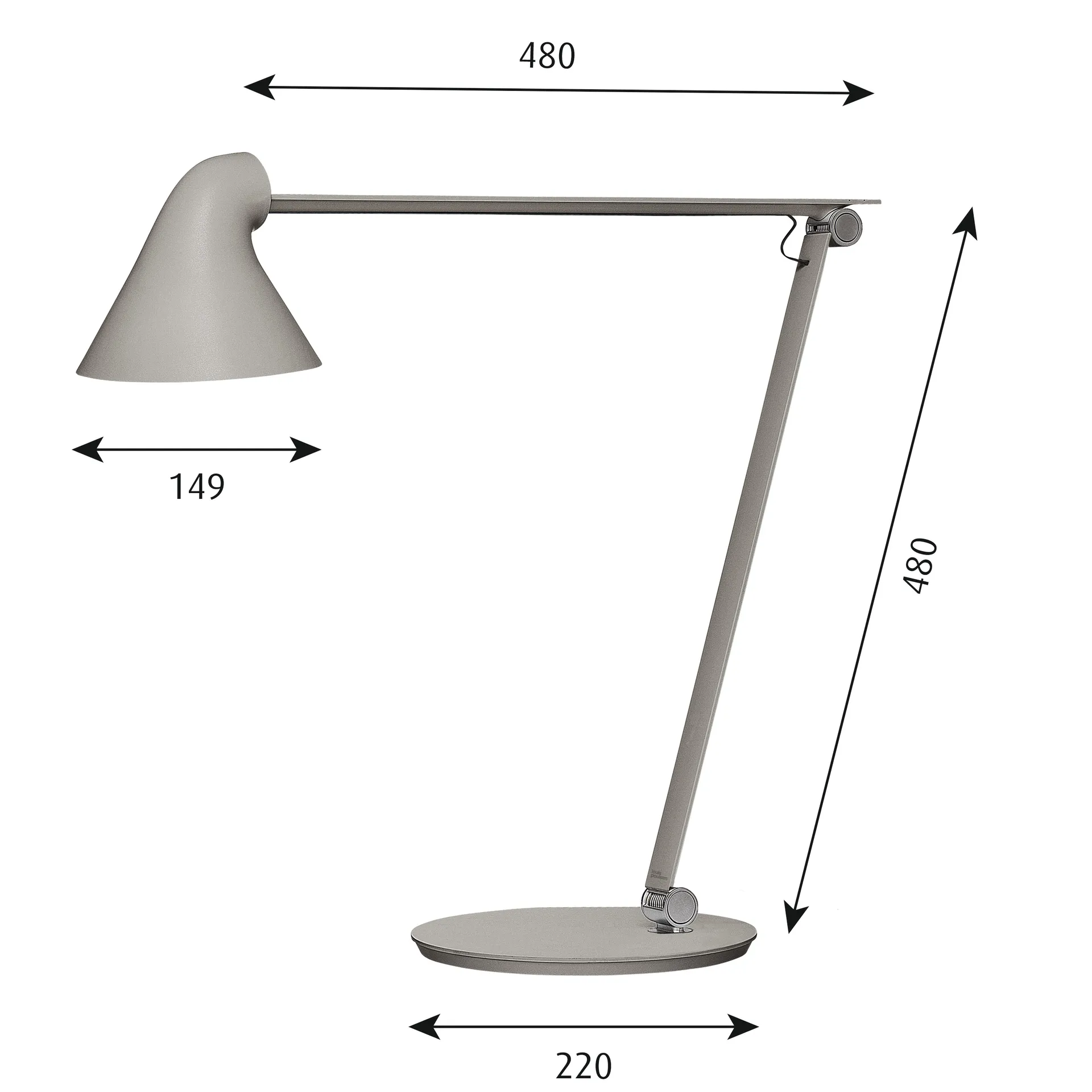 NJP table lamp, Light grey Louis Poulsen