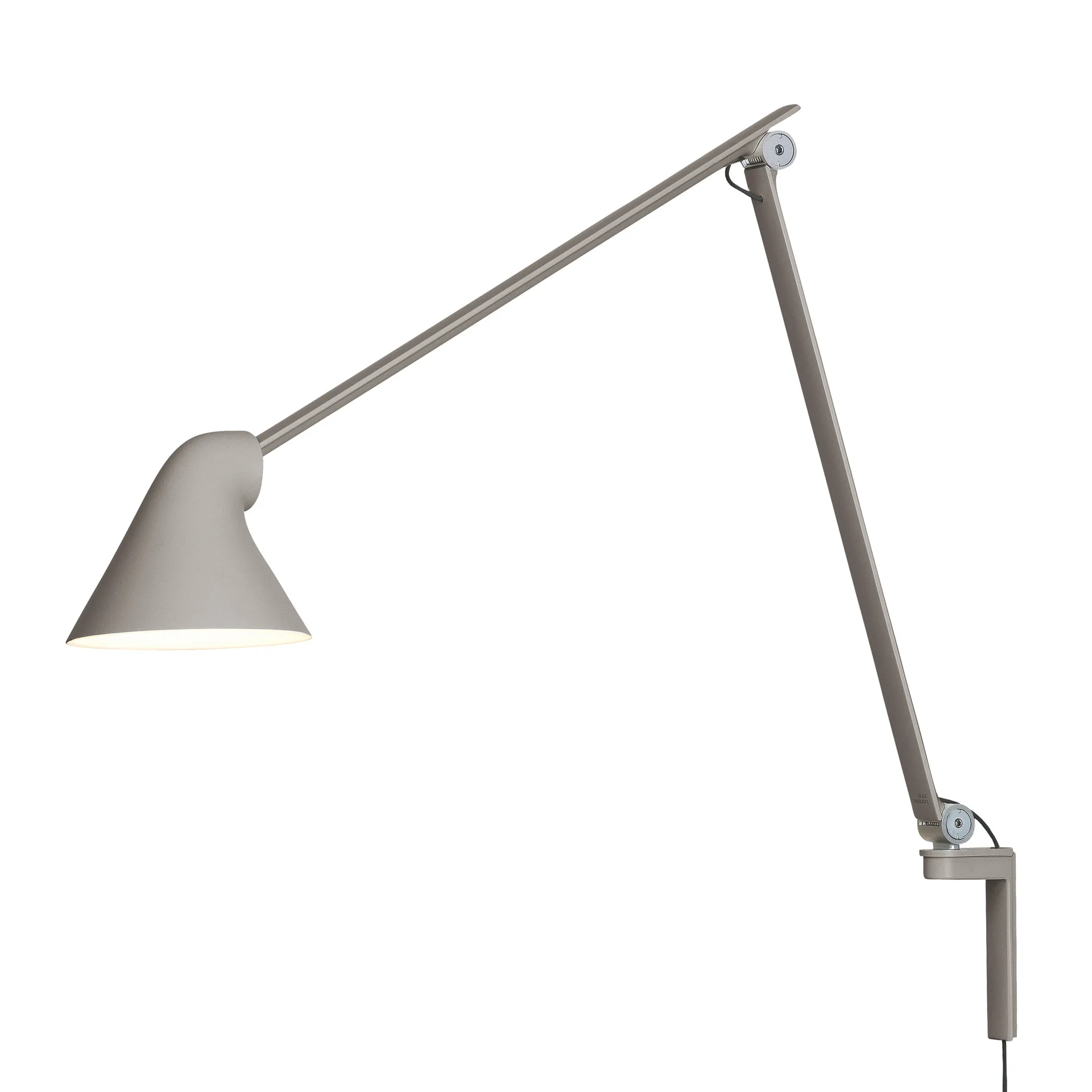 NJP wall lamp long arm, Light grey Louis Poulsen