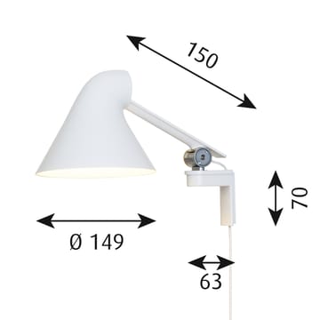 NJP wall lamp short arm - White - Louis Poulsen