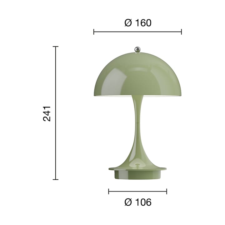 Panthella 160 Portable table lamp, Green Louis Poulsen
