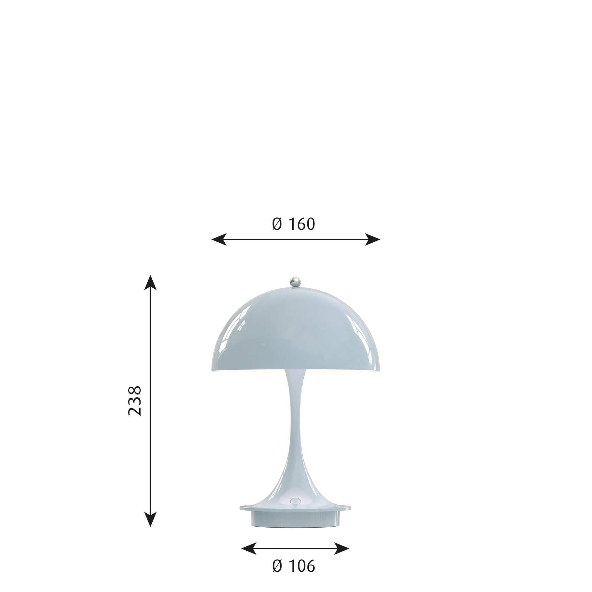 Panthella 160 Portable table lamp, Light blue Louis Poulsen