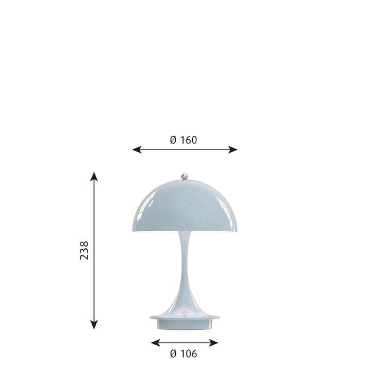 Panthella 160 Portable table lamp, Light blue Louis Poulsen