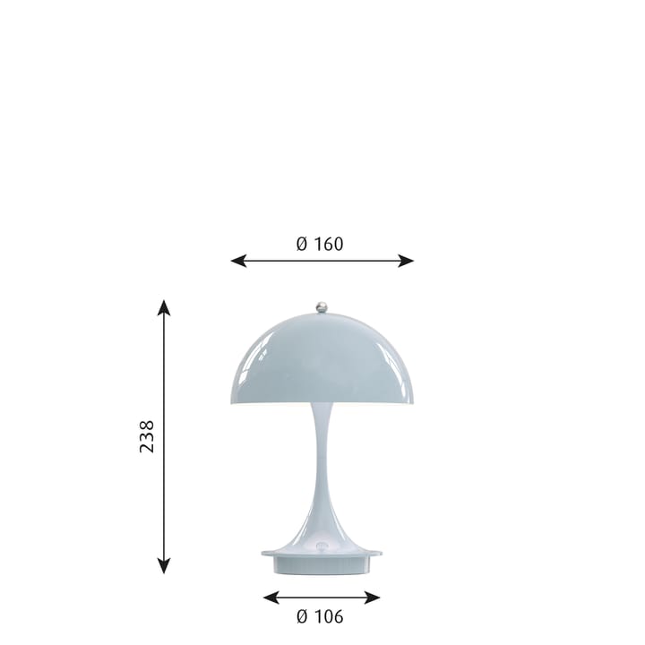 Panthella 160 Portable table lamp - Light blue - Louis Poulsen