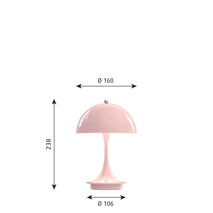 Panthella 160 Portable table lamp - Light pink - Louis Poulsen