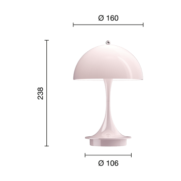 Panthella 160 Portable table lamp - Pale rose - Louis Poulsen