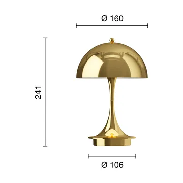 Panthella 160 Portable v3 table lamp - Brass metallised - Louis Poulsen