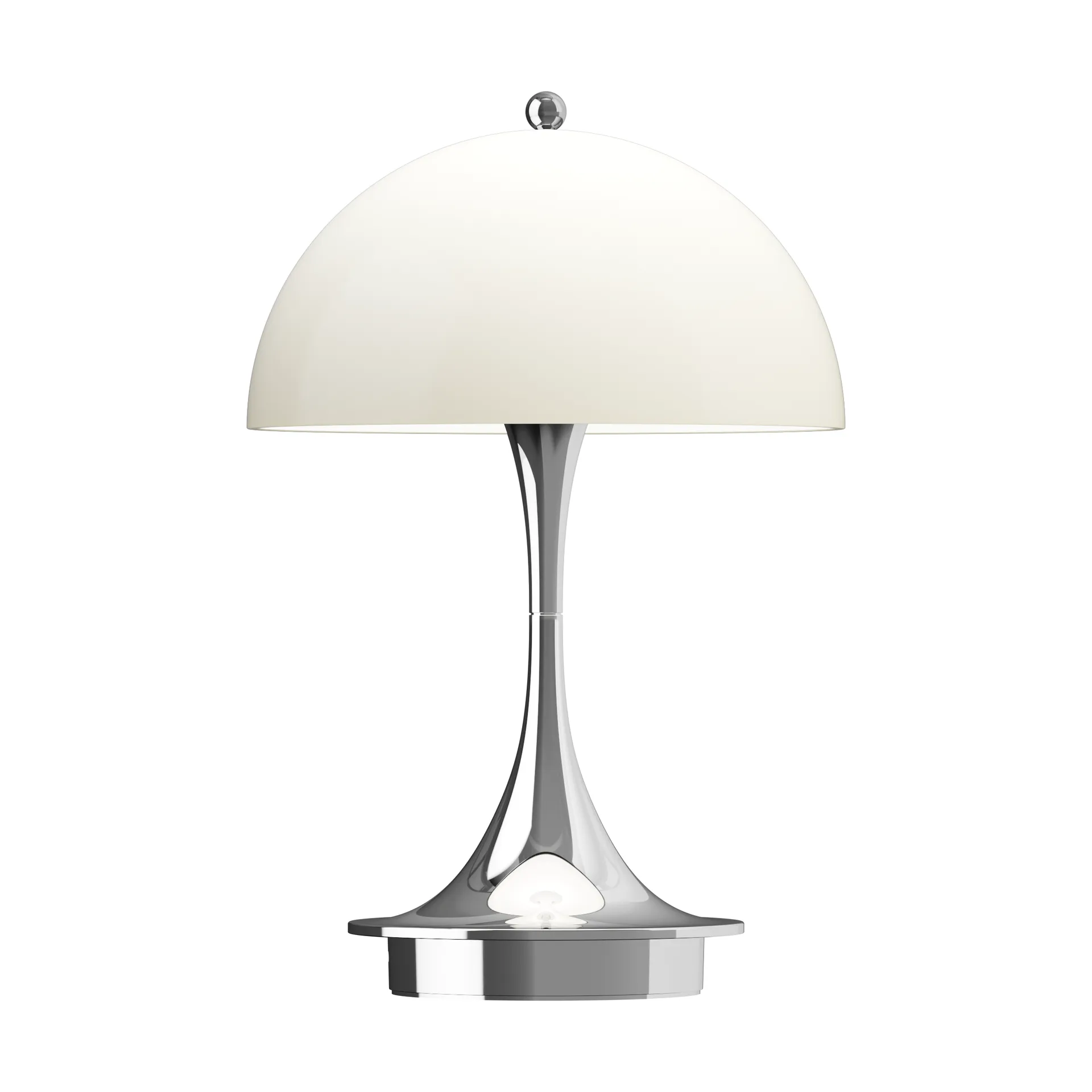 Panthella 160 Portable v3 table lamp, Chrome opal beige Louis Poulsen