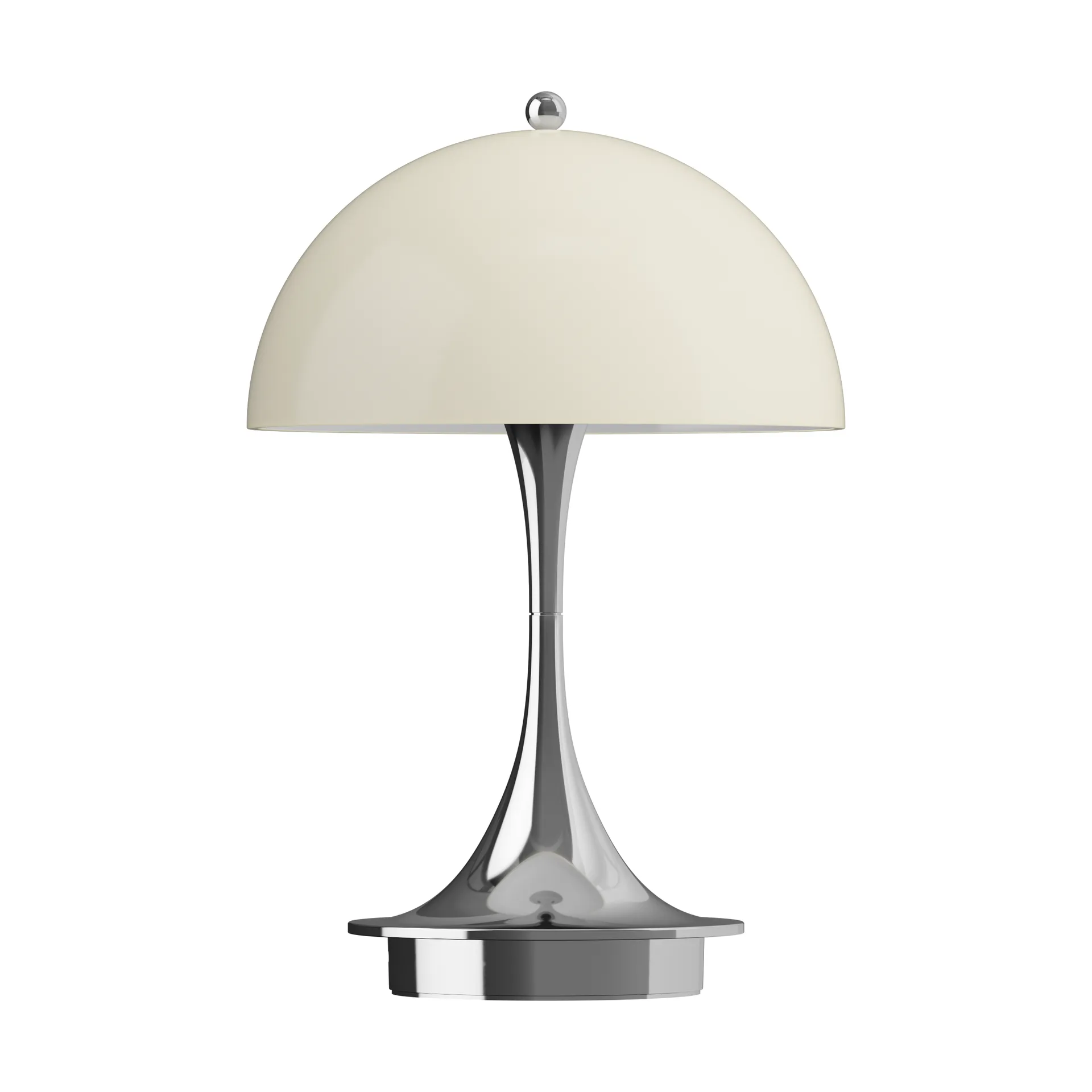 Panthella 160 Portable v3 table lamp, Chrome opal beige Louis Poulsen