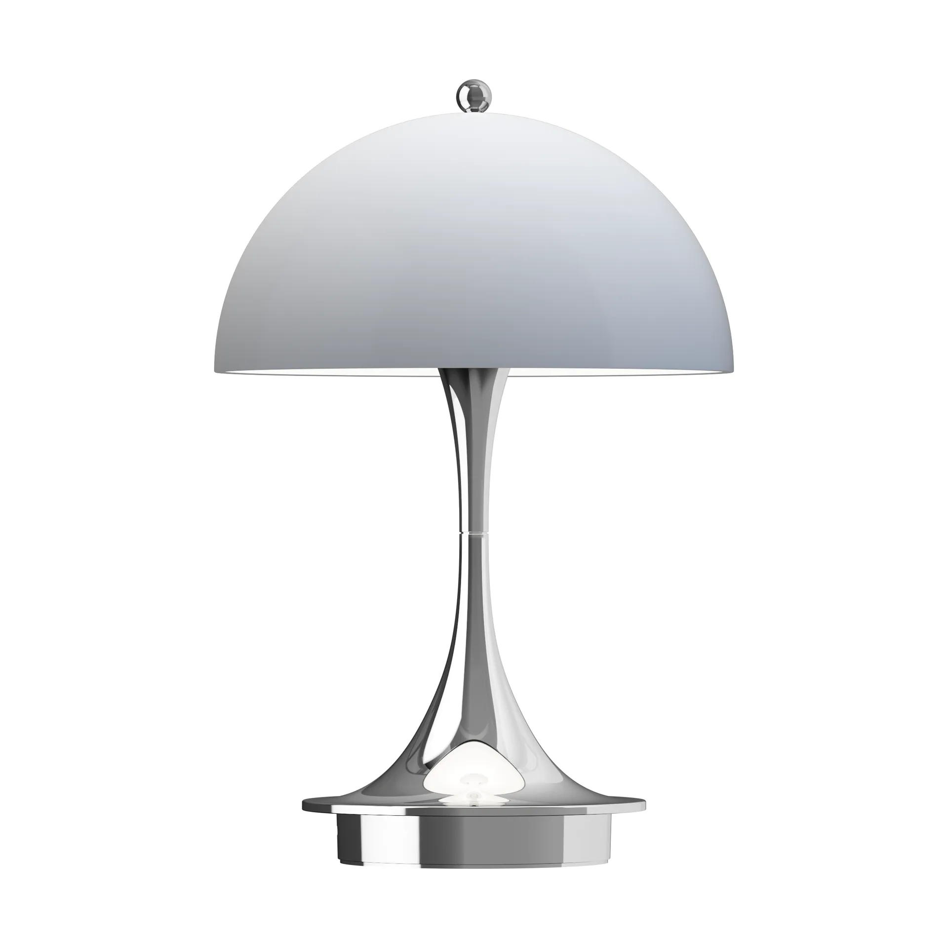 Panthella 160 Portable v3 table lamp, Chrome opal bluegrey Louis Poulsen