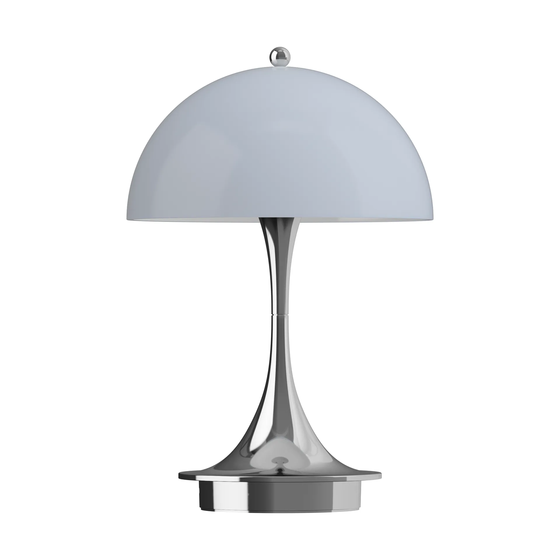Panthella 160 Portable v3 table lamp, Chrome opal bluegrey Louis Poulsen