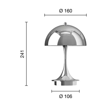 Panthella 160 Portable v3 table lamp - Chrome - Louis Poulsen