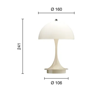 Panthella 160 Portable v3 table lamp - Opal beige - Louis Poulsen