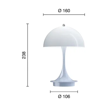 Panthella 160 Portable v3 table lamp - Opal pale blue - Louis Poulsen