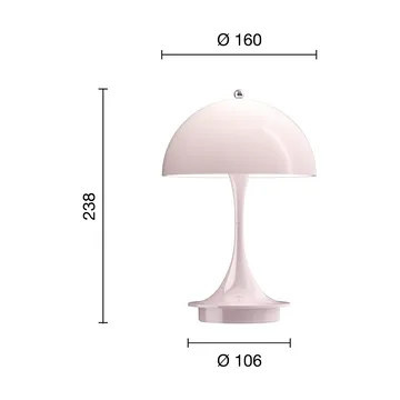 Panthella 160 Portable v3 table lamp - Opal pale rose - Louis Poulsen