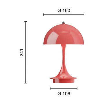 Panthella 160 Portable v3 table lamp - Opaque coral - Louis Poulsen