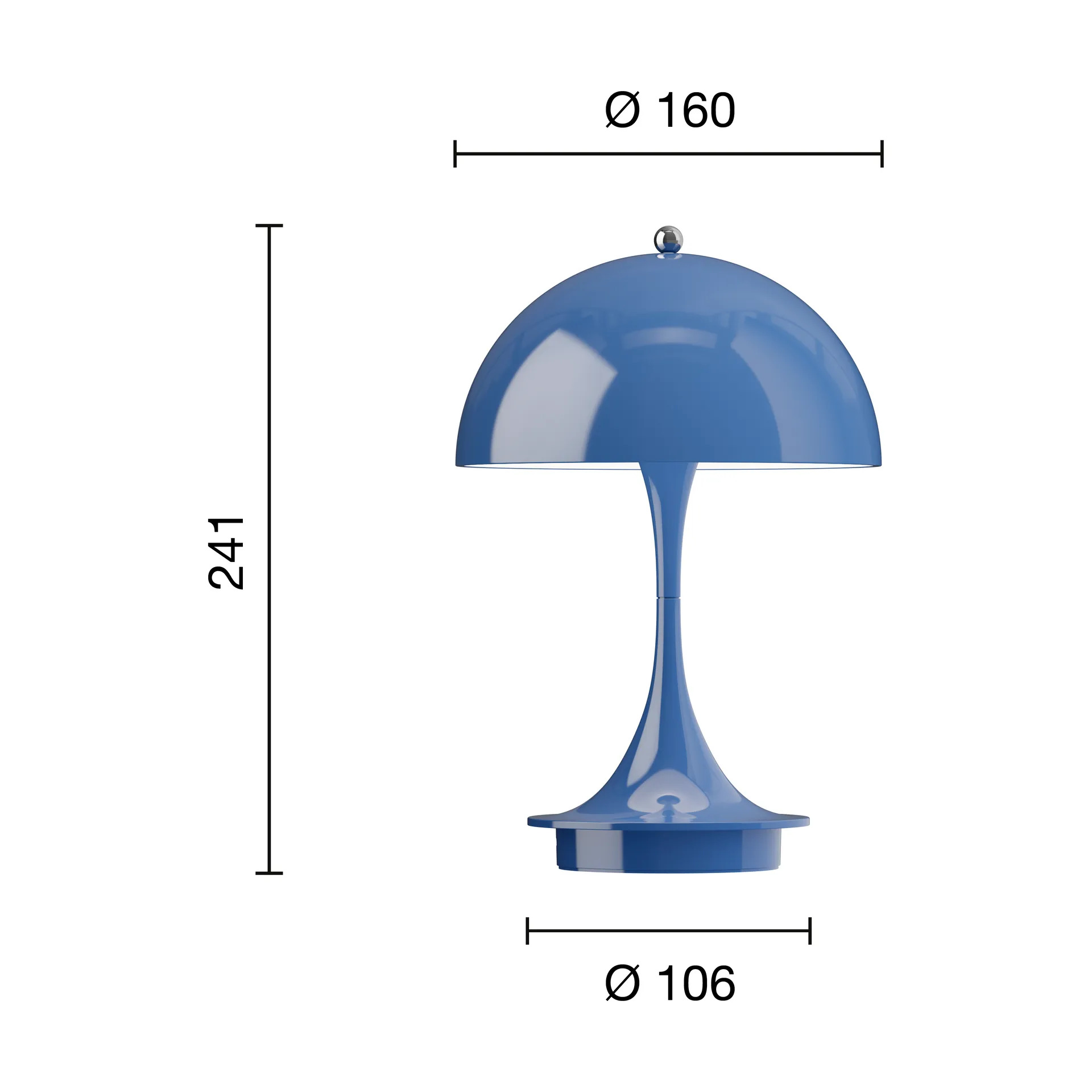 Panthella 160 Portable v3 table lamp, Opaque indigo Louis Poulsen