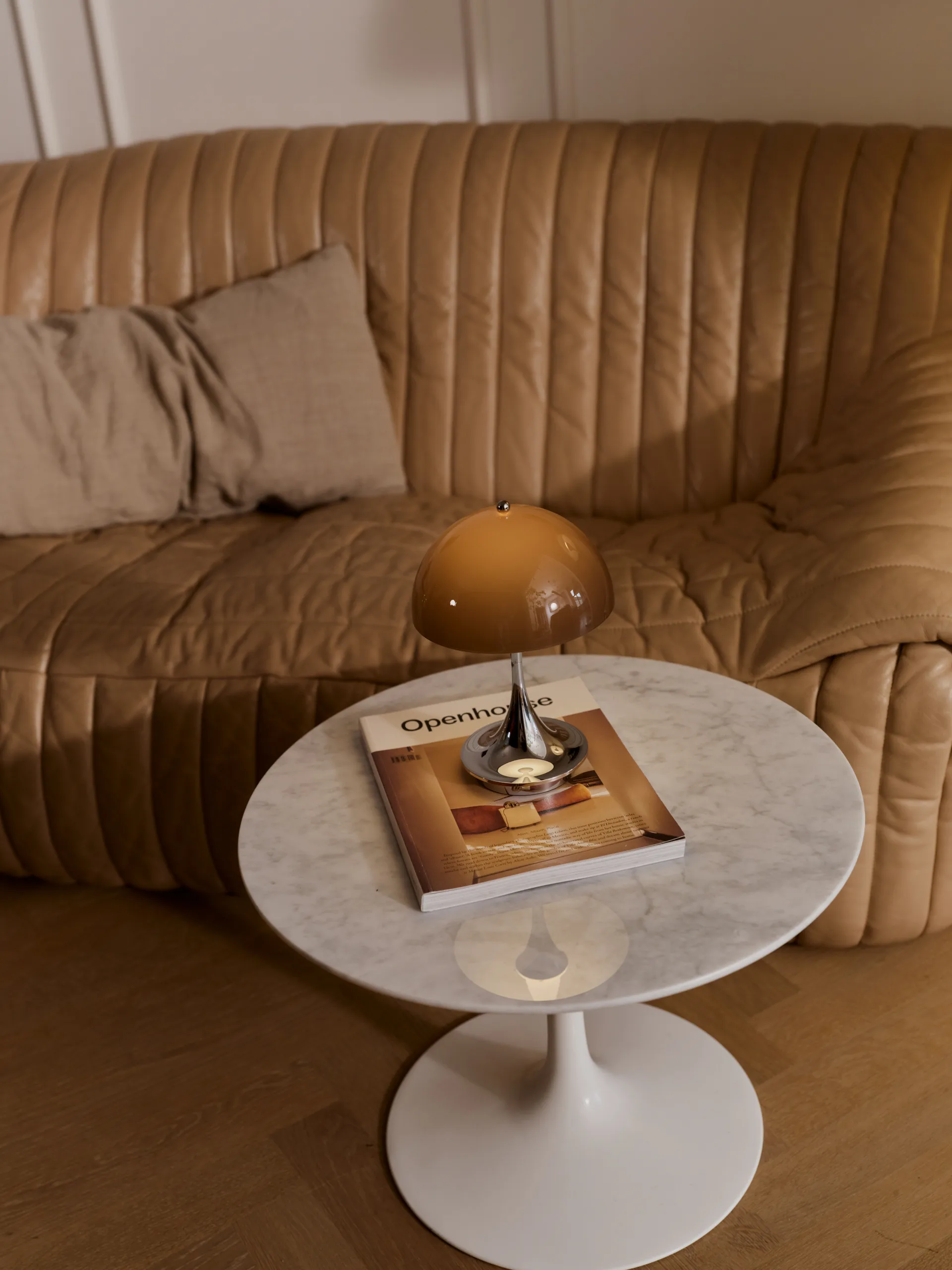 Panthella 160 Portable v3 table lamp, Original Opal Brown Louis Poulsen