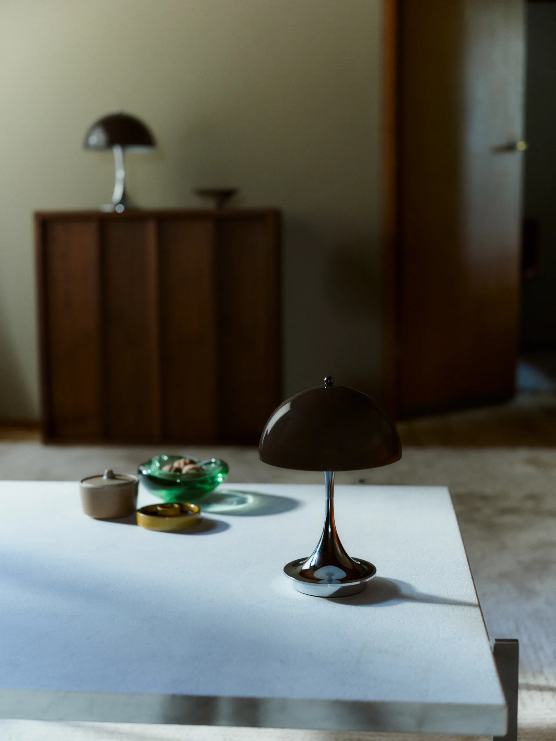 Panthella 160 Portable v3 table lamp, Original Opal Brown Louis Poulsen