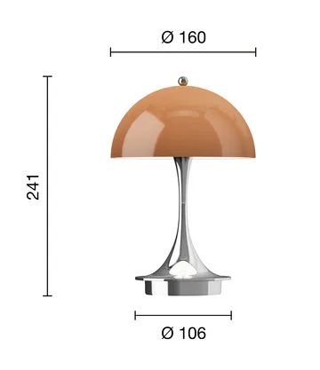 Panthella 160 Portable v3 table lamp - Original Opal Brown - Louis Poulsen