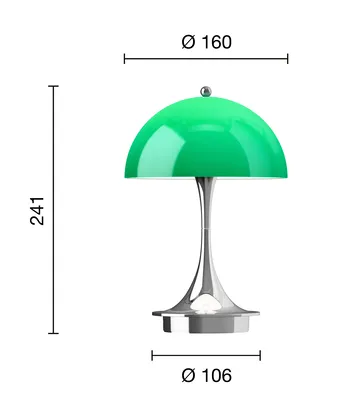 Panthella 160 Portable v3 table lamp - Original Opal Green - Louis Poulsen