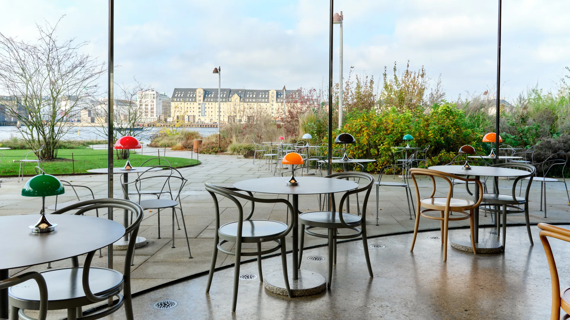 Panthella 160 Portable v3 table lamp, Original Opal Red Louis Poulsen