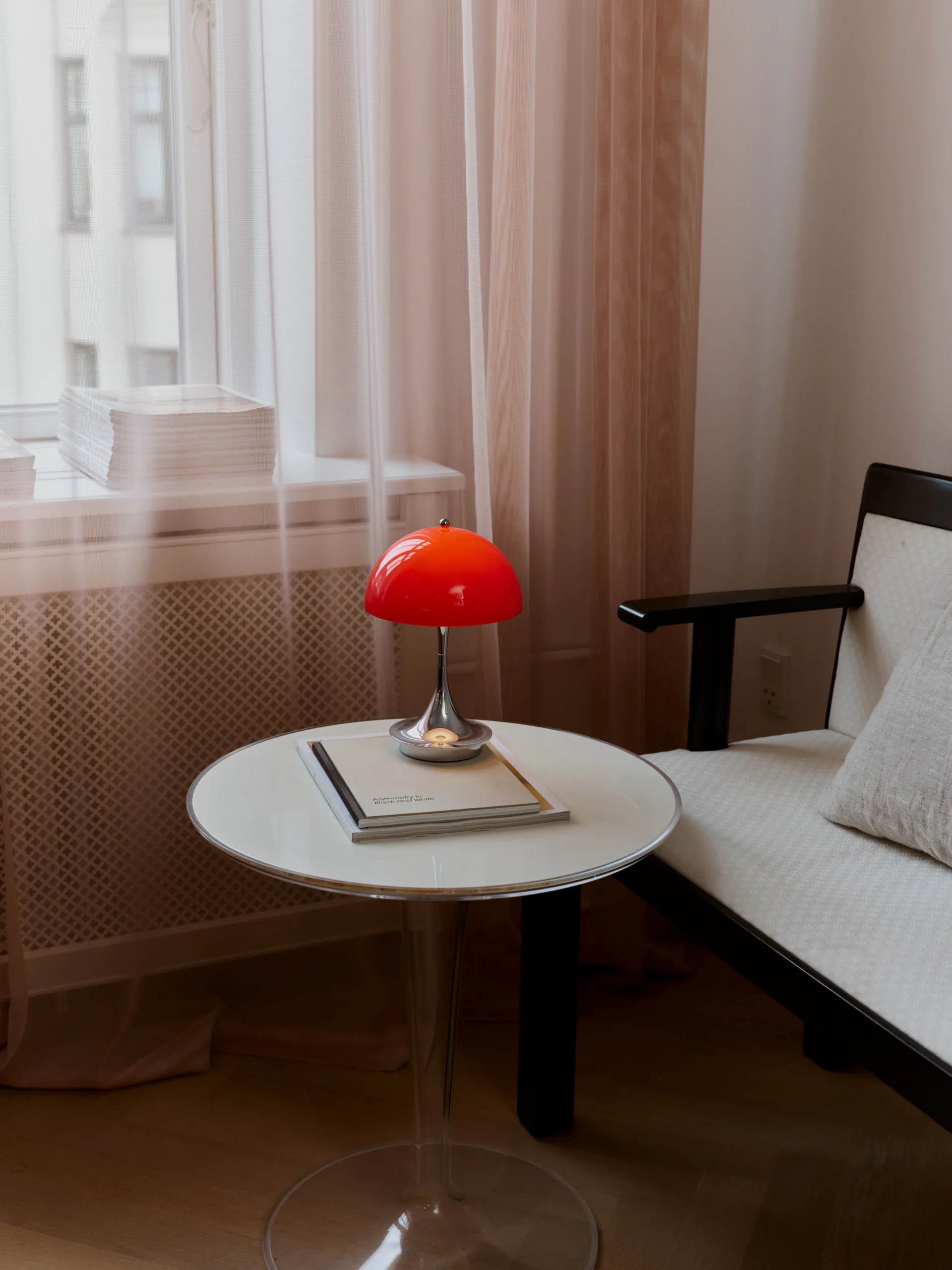 Panthella 160 Portable v3 table lamp, Original Opal Red Louis Poulsen