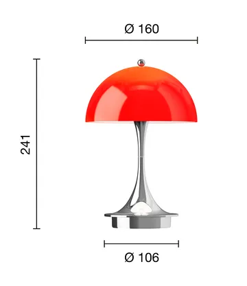 Panthella 160 Portable v3 table lamp - Original Opal Red - Louis Poulsen