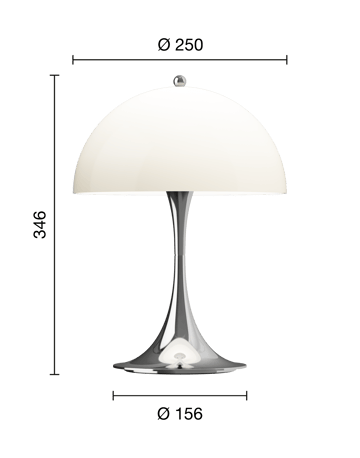Panthella 250 portable table lamp - Chrome opal beige - Louis Poulsen