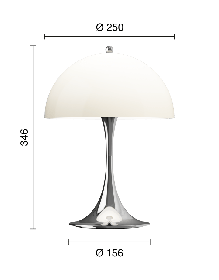Panthella 250 portable table lamp, Chrome opal beige Louis Poulsen