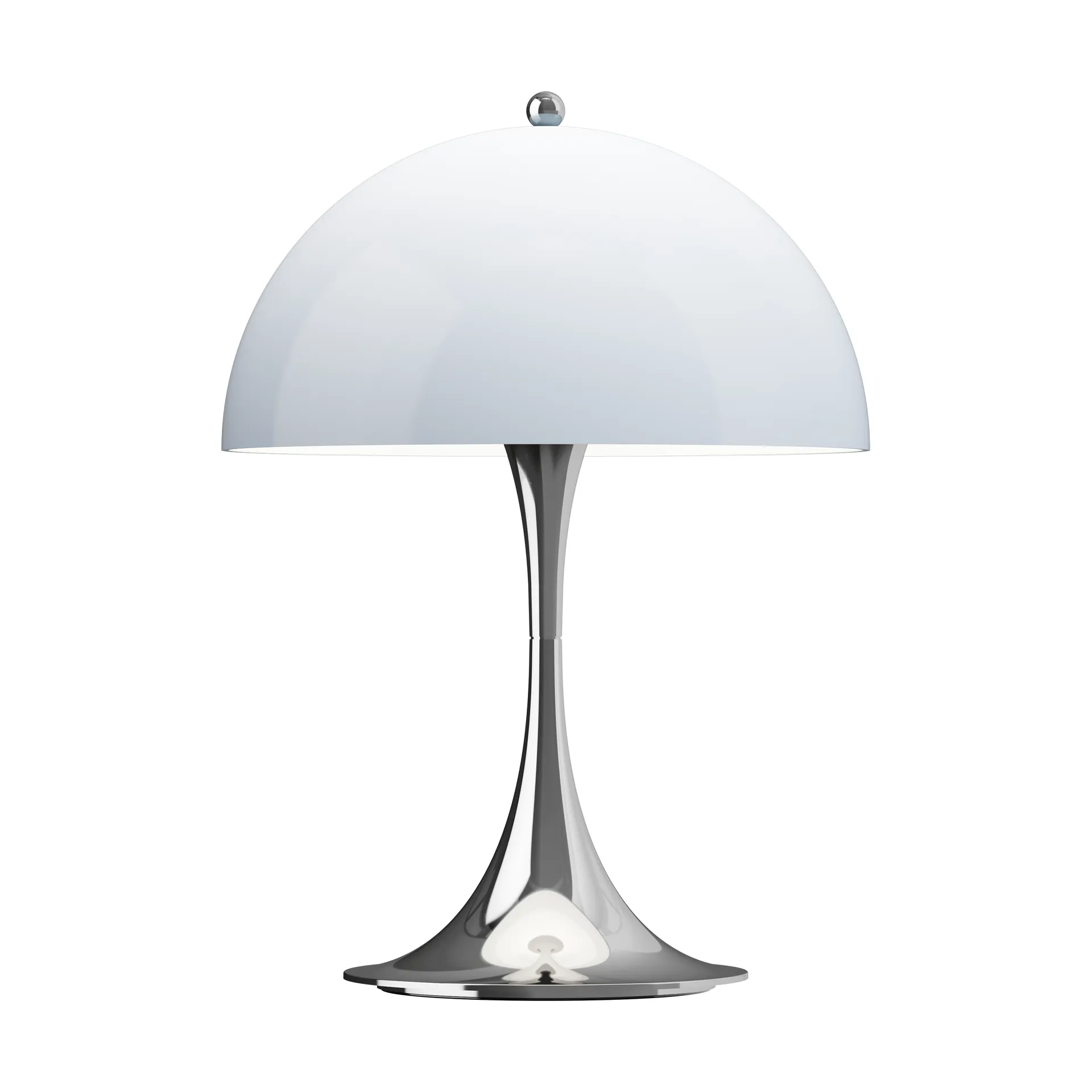 Panthella 250 portable table lamp, Chrome opal blue grey Louis Poulsen
