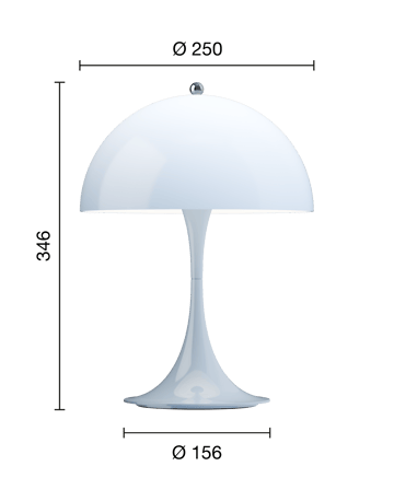 Panthella 250 portable table lamp - Opal pale blue - Louis Poulsen