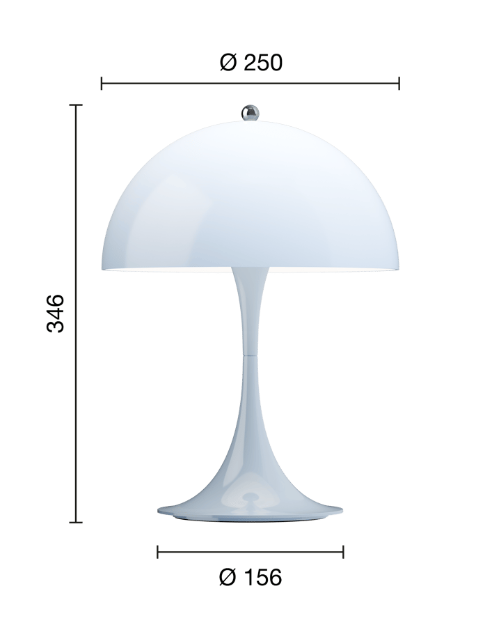 Panthella 250 portable table lamp, Opal pale blue Louis Poulsen