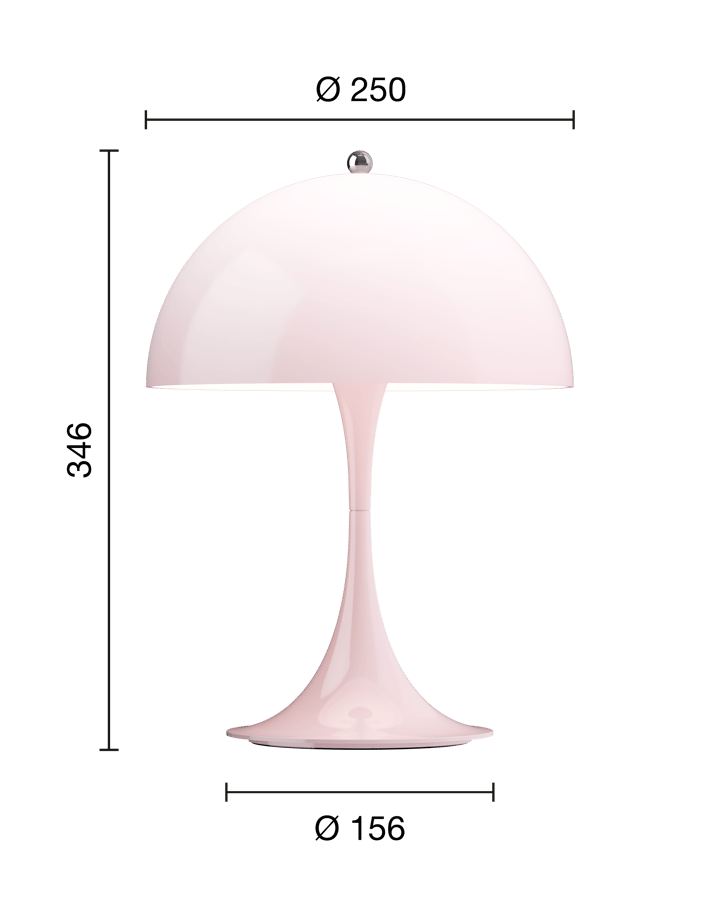 Panthella 250 portable table lamp, Opal pale rose Louis Poulsen