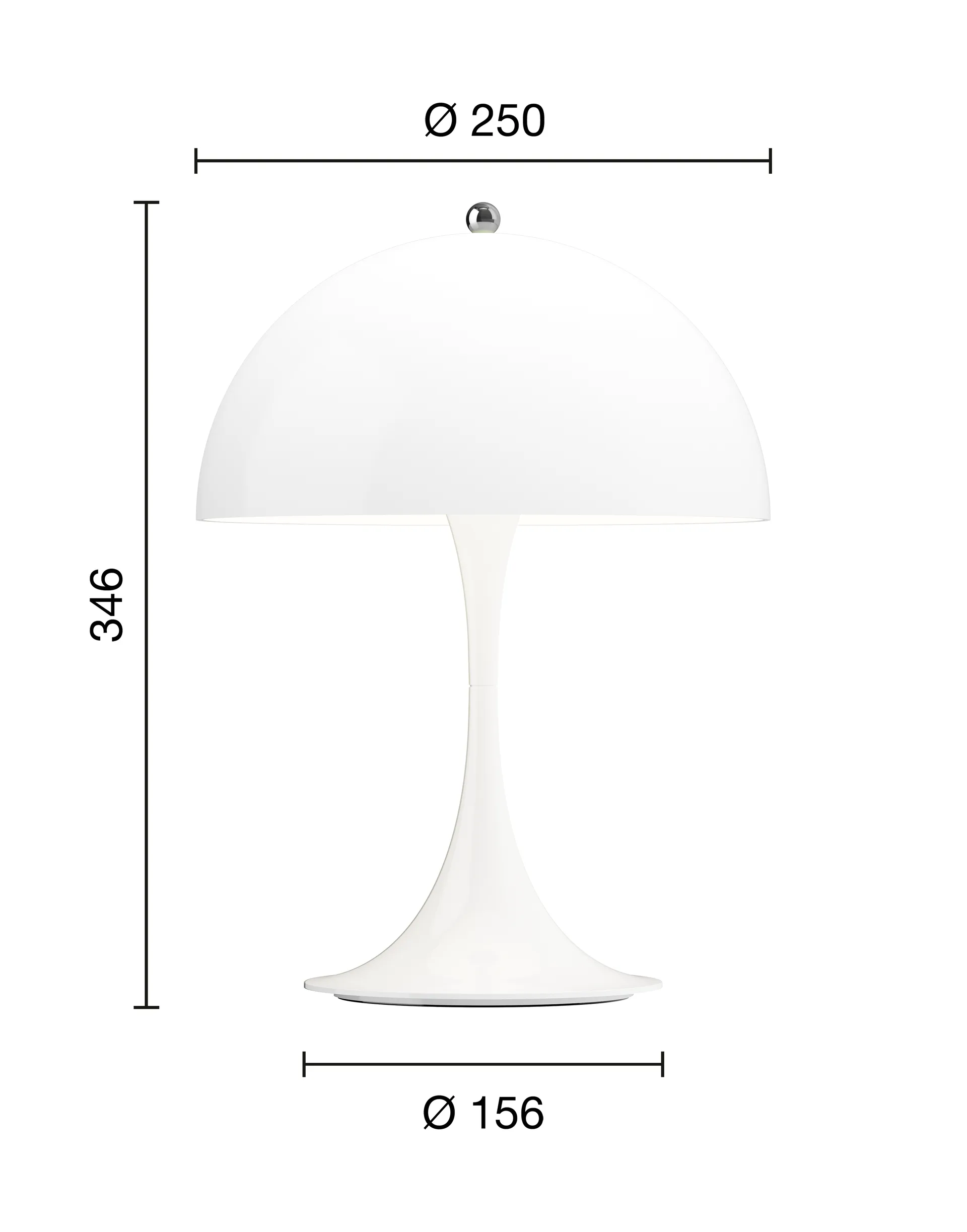 Panthella 250 portable table lamp, Opal white Louis Poulsen