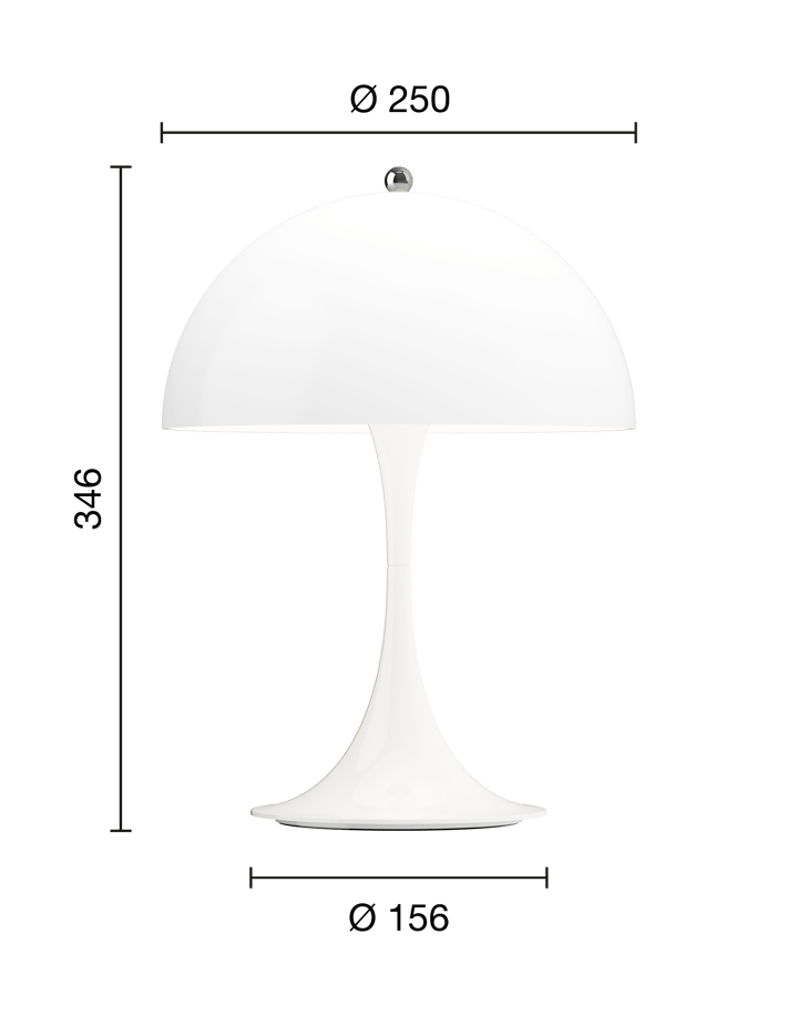 Panthella 250 portable table lamp, Opal white Louis Poulsen