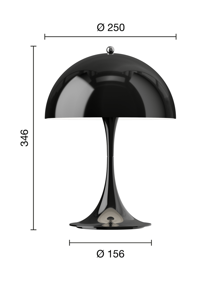 Panthella 250 portable table lamp, Opaque black Louis Poulsen