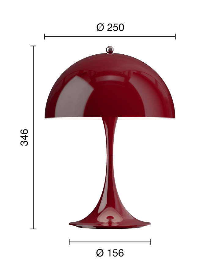 Panthella 250 portable table lamp, Opaque burgundy Louis Poulsen