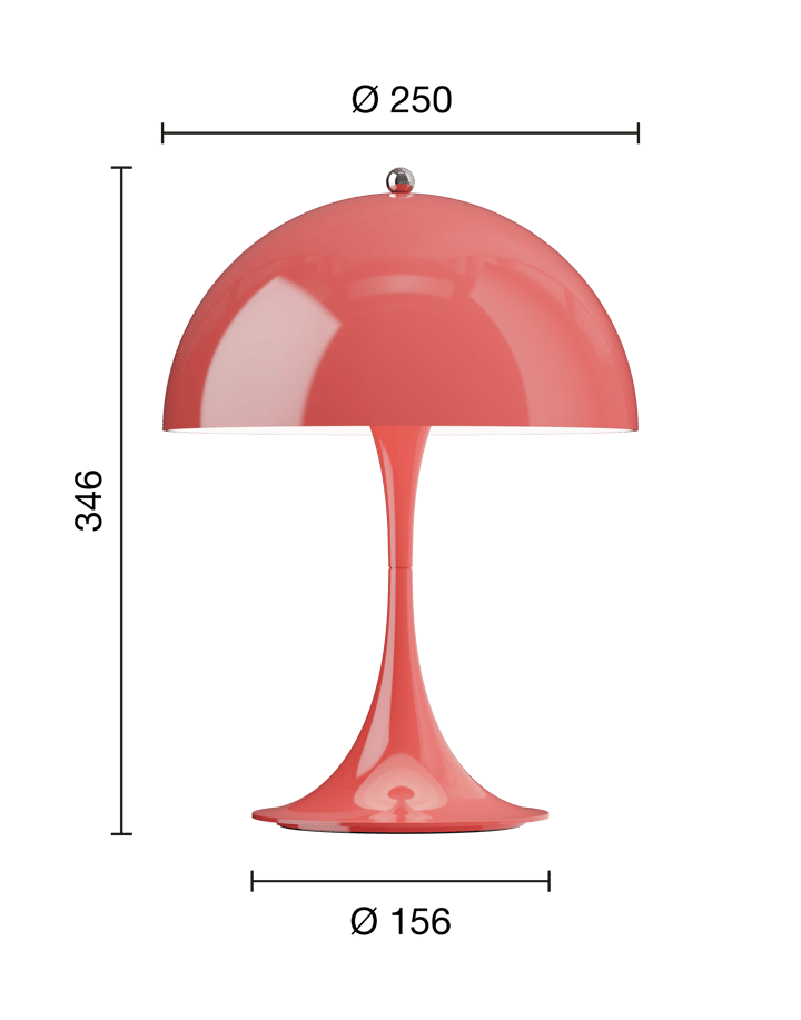 Panthella 250 portable table lamp, Opaque coral Louis Poulsen