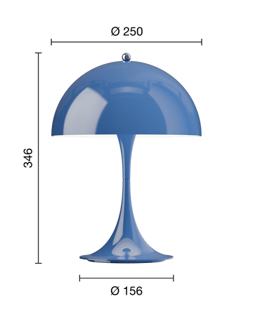 Panthella 250 portable table lamp - Opaque indigo blue - Louis Poulsen