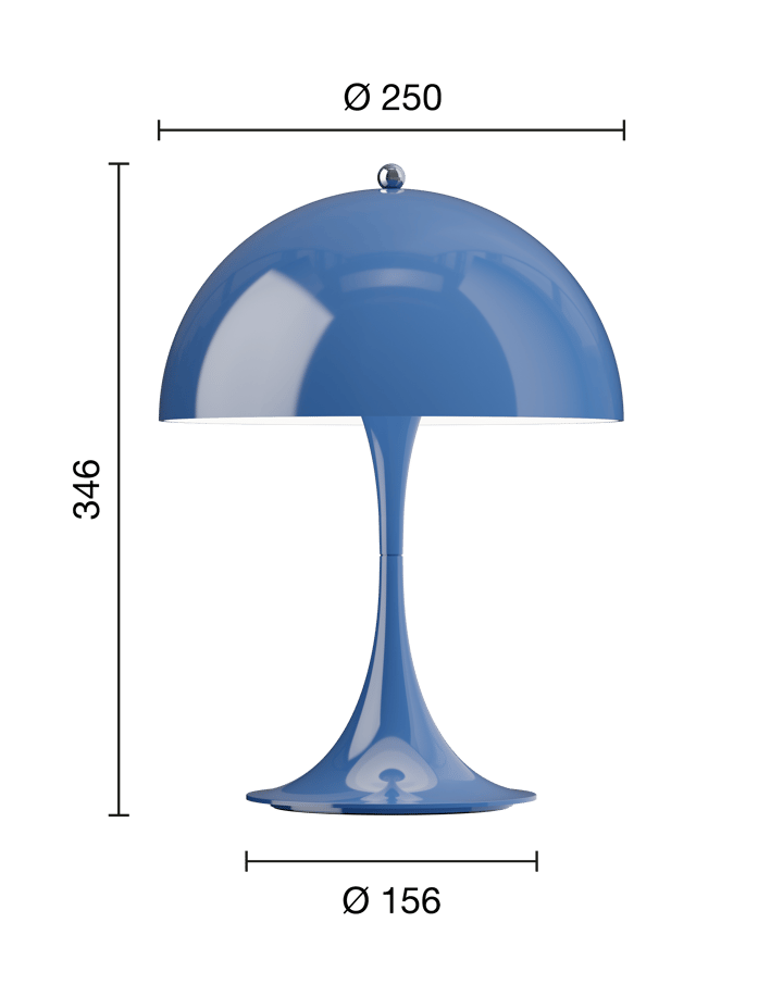 Panthella 250 portable table lamp, Opaque indigo blue Louis Poulsen