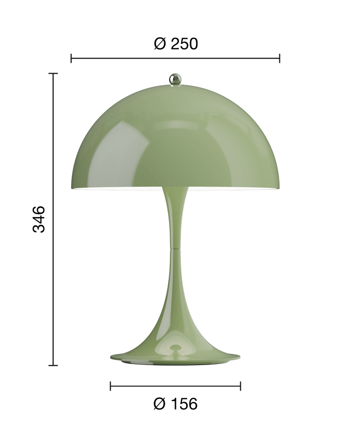 Panthella 250 portable table lamp, Opaque moss green Louis Poulsen
